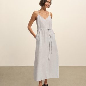 Pebble Beach Stripe Mainstay Cotton Maxi Slip Dress