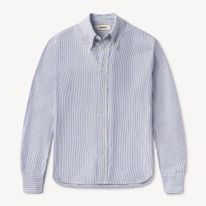 White / Blue Brook Stripe California Oxford Prep Shirt