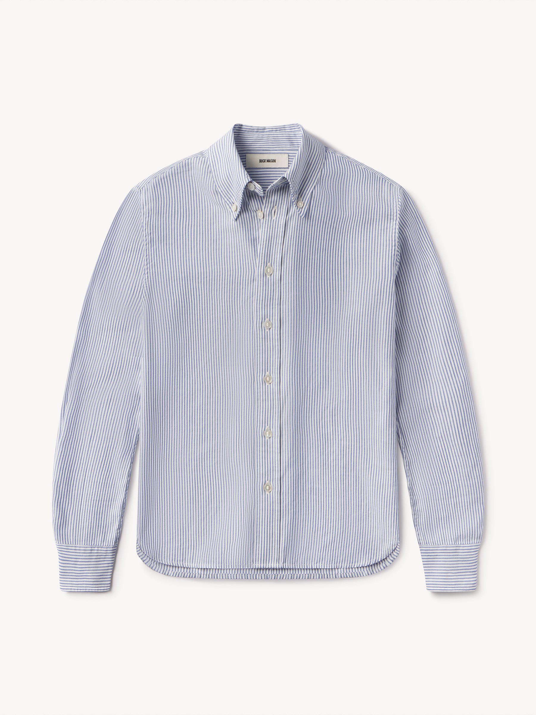 White / Blue Brook Stripe California Oxford Prep Shirt