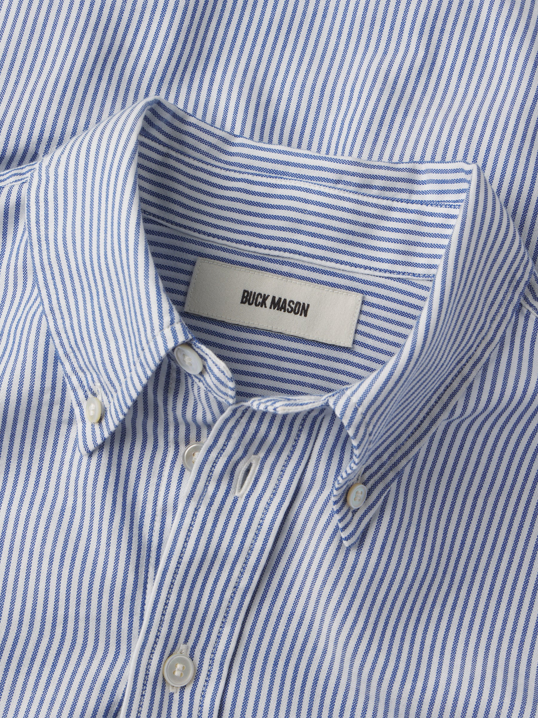 White / Blue Brook Stripe California Oxford Prep Shirt - Image 6