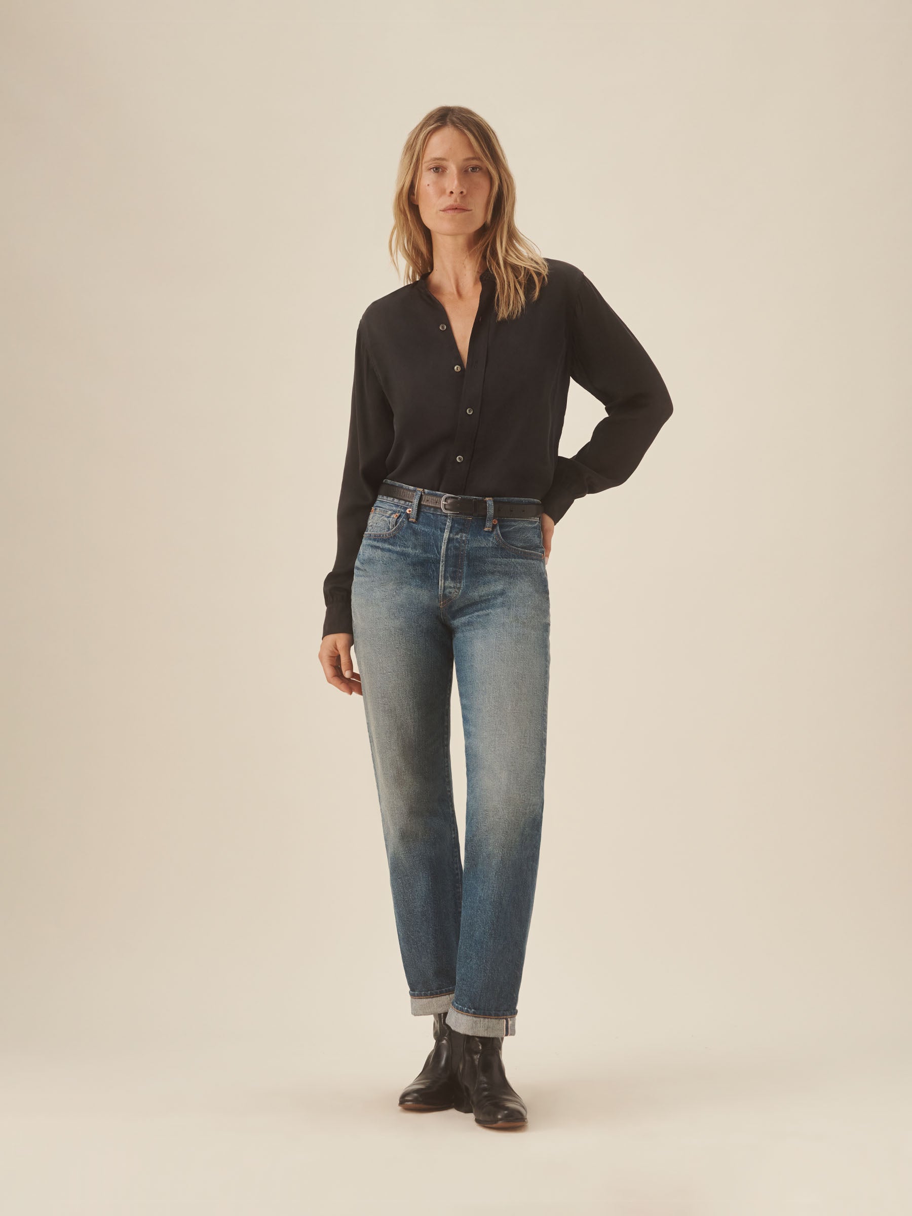 Black Silk Chateau Shirt - Image 2