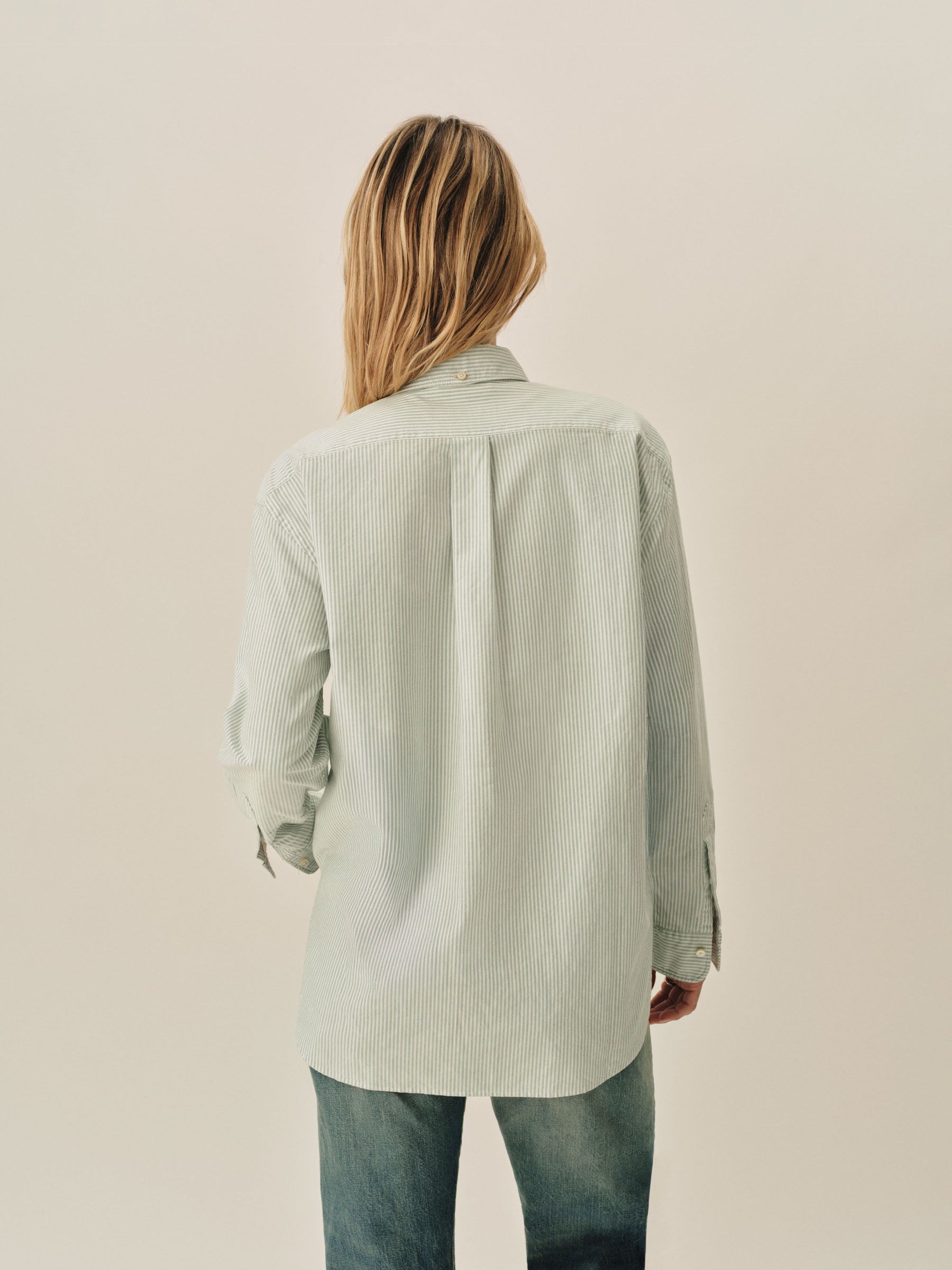 Aloe Field Stripe Big Oxford BD Shirt - Image 5