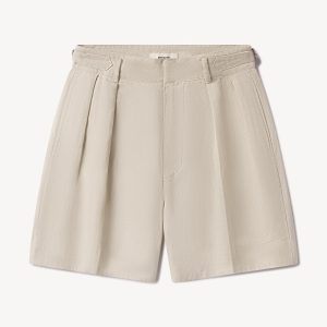 Soft Sand Riviera Linen Pleated Short