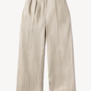 Soft Sand Riviera Linen Wide Leg Trouser