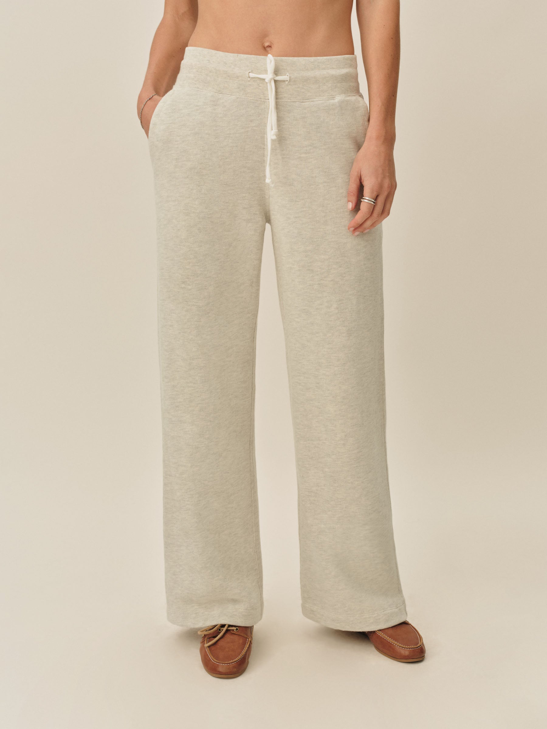 Heather Oat Vintage Interloop Wide Leg Sweatpant - Image 2