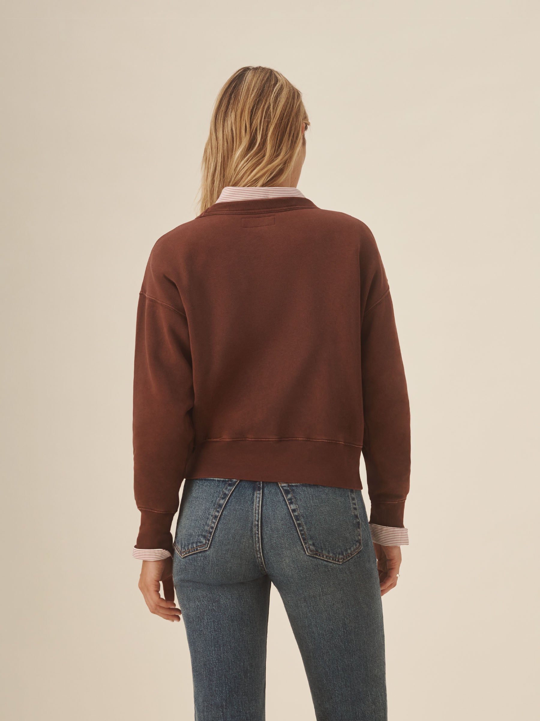 Antique Maroon Venice Wash Vintage Interloop Oversized Crew - Image 5