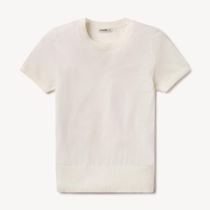 Natural Featherweight Silk Cashmere Tee