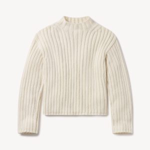 Natural Highland Alpaca Bolded Rib Turtleneck