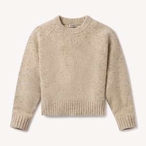 Heather Flax Seastack Wool Tweed Crewneck