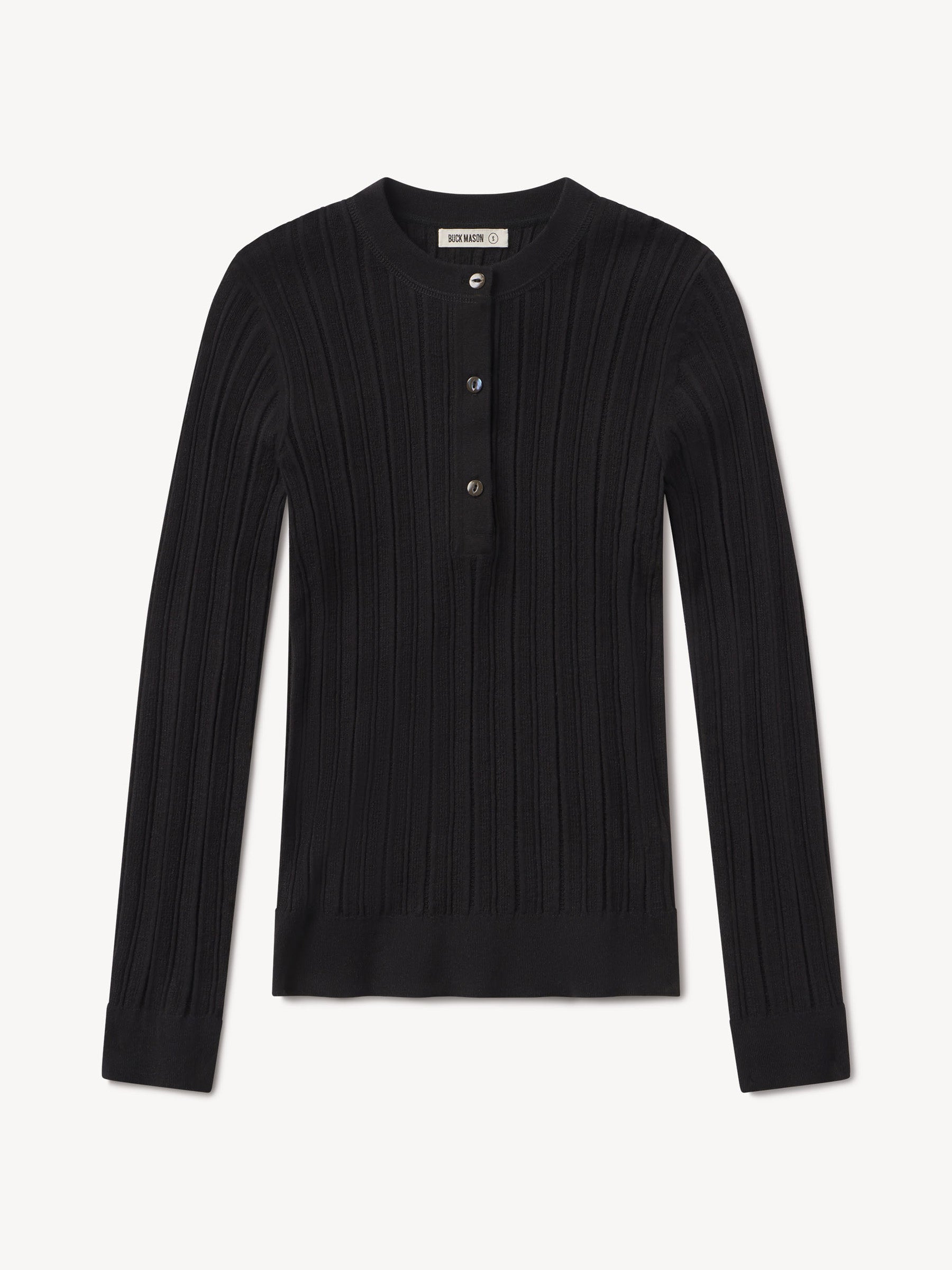 Black Keepsake Pointelle Henley - Image 2