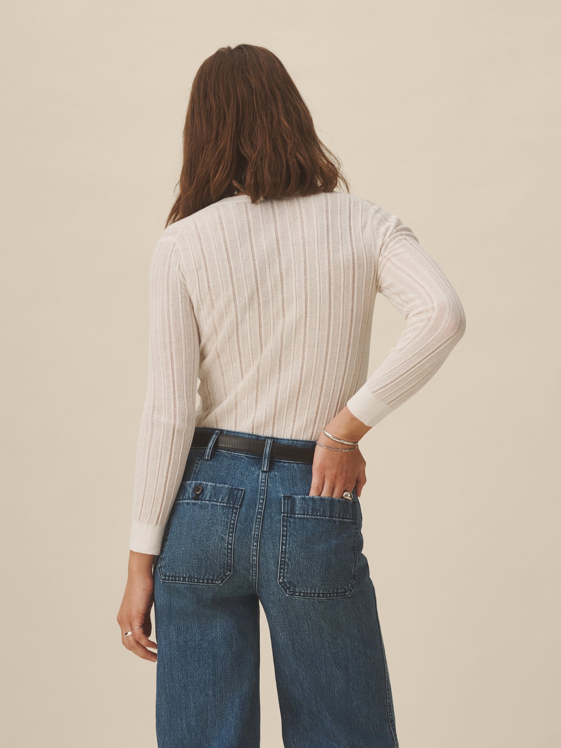 White Keepsake Pointelle Henley - Image 6