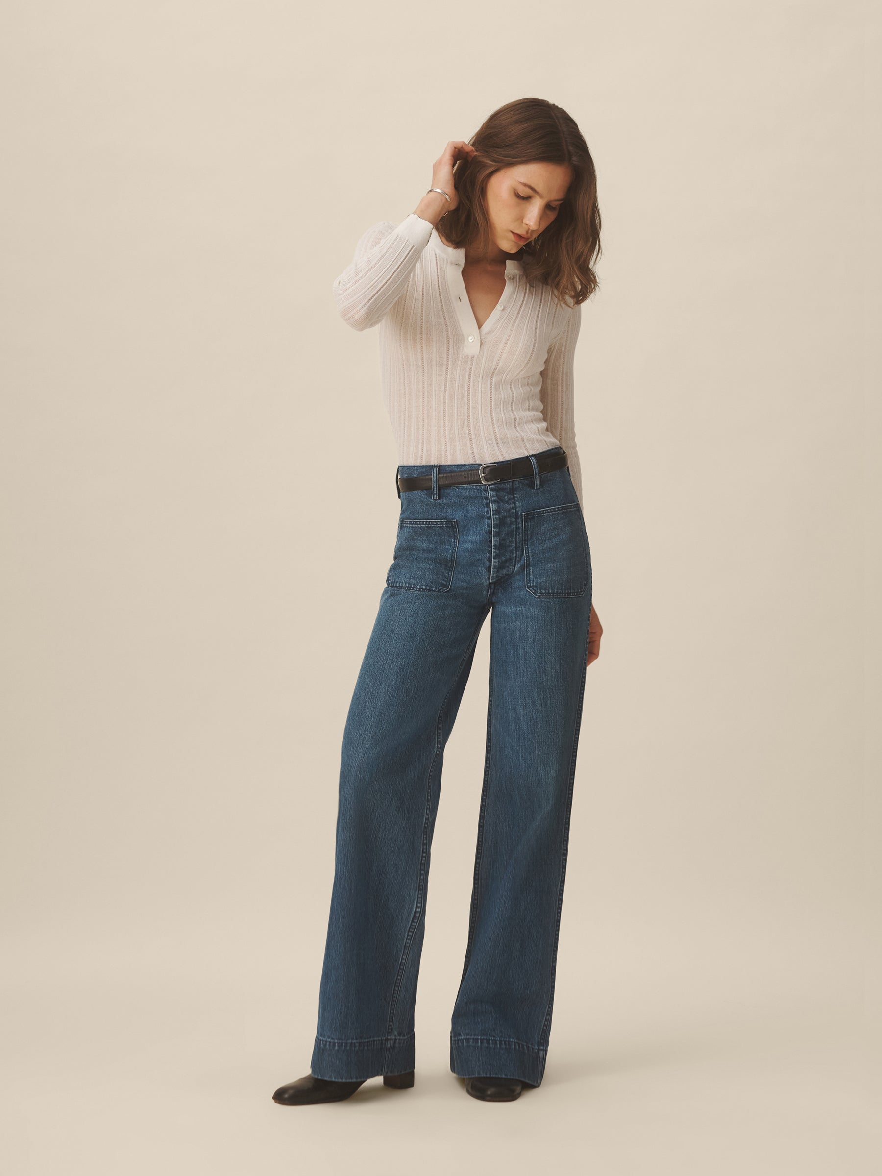White Keepsake Pointelle Henley - Image 4
