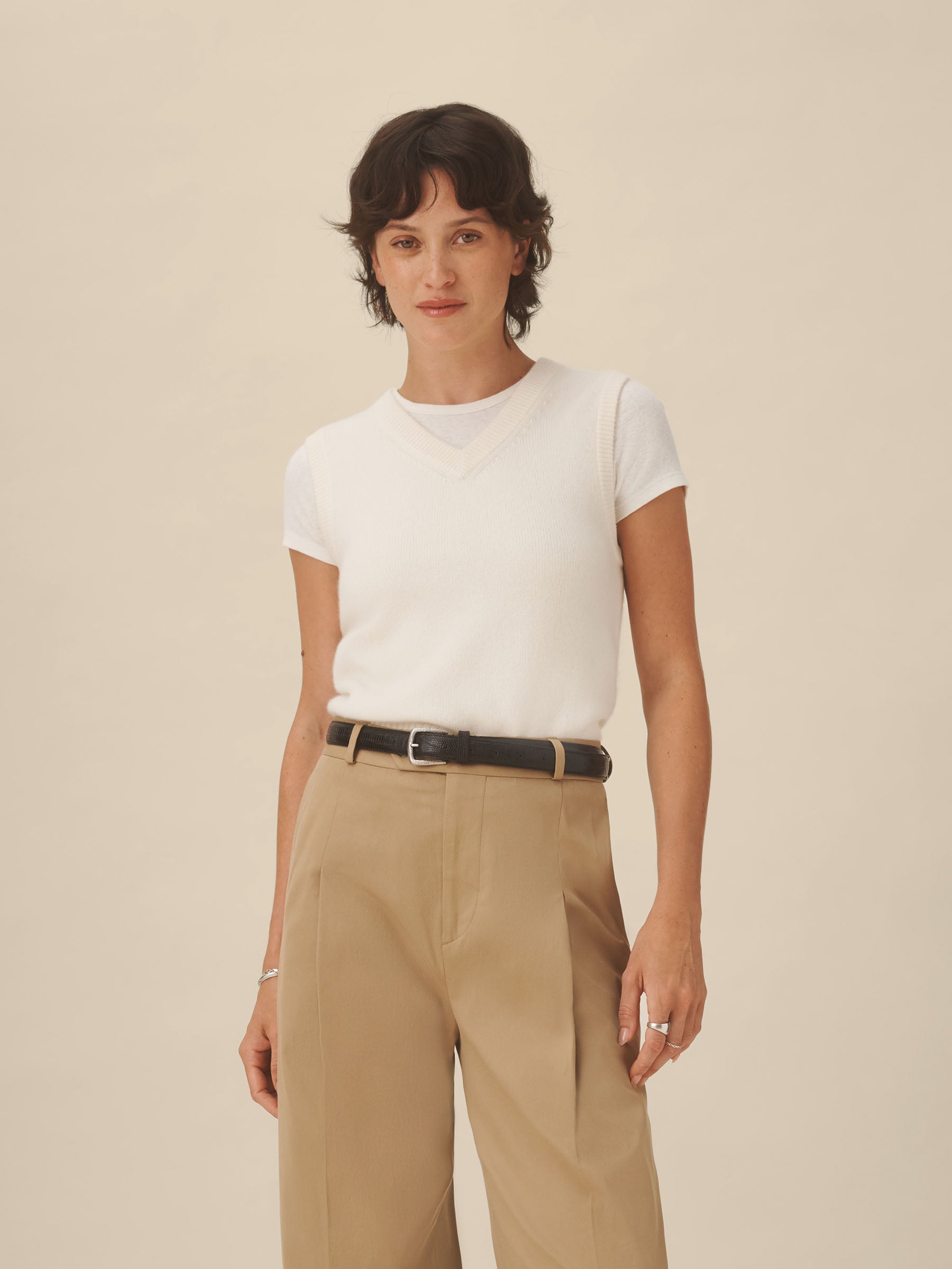 Natural California Cashmere Shrunken Vest - Image 3