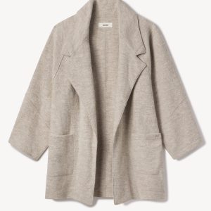 Marled Oatmeal Felted Wool Blanket Coat