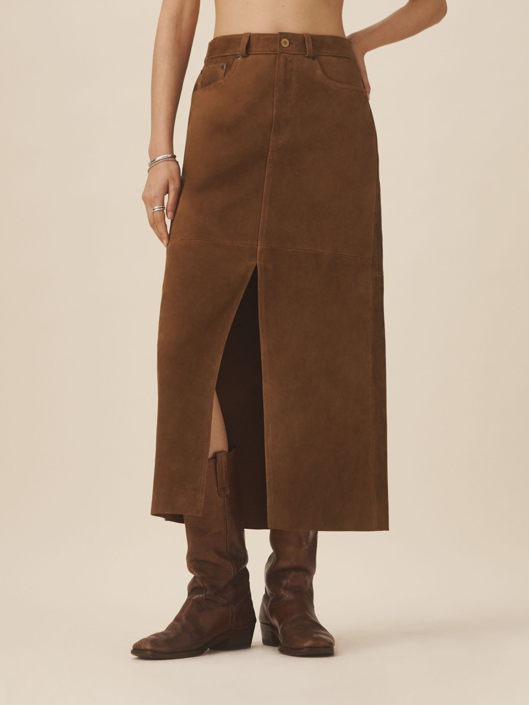 Coyote Santa Fe Suede Midi Skirt - Image 3