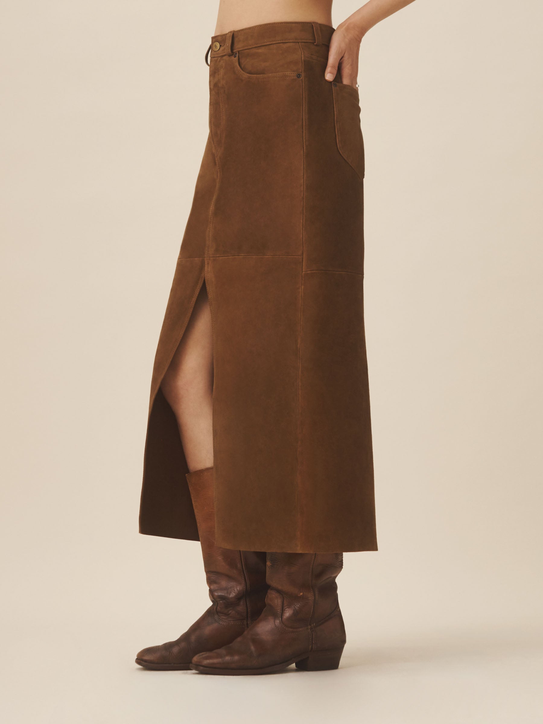 Coyote Santa Fe Suede Midi Skirt - Image 4