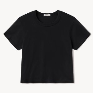Black Pima Boxy Crew