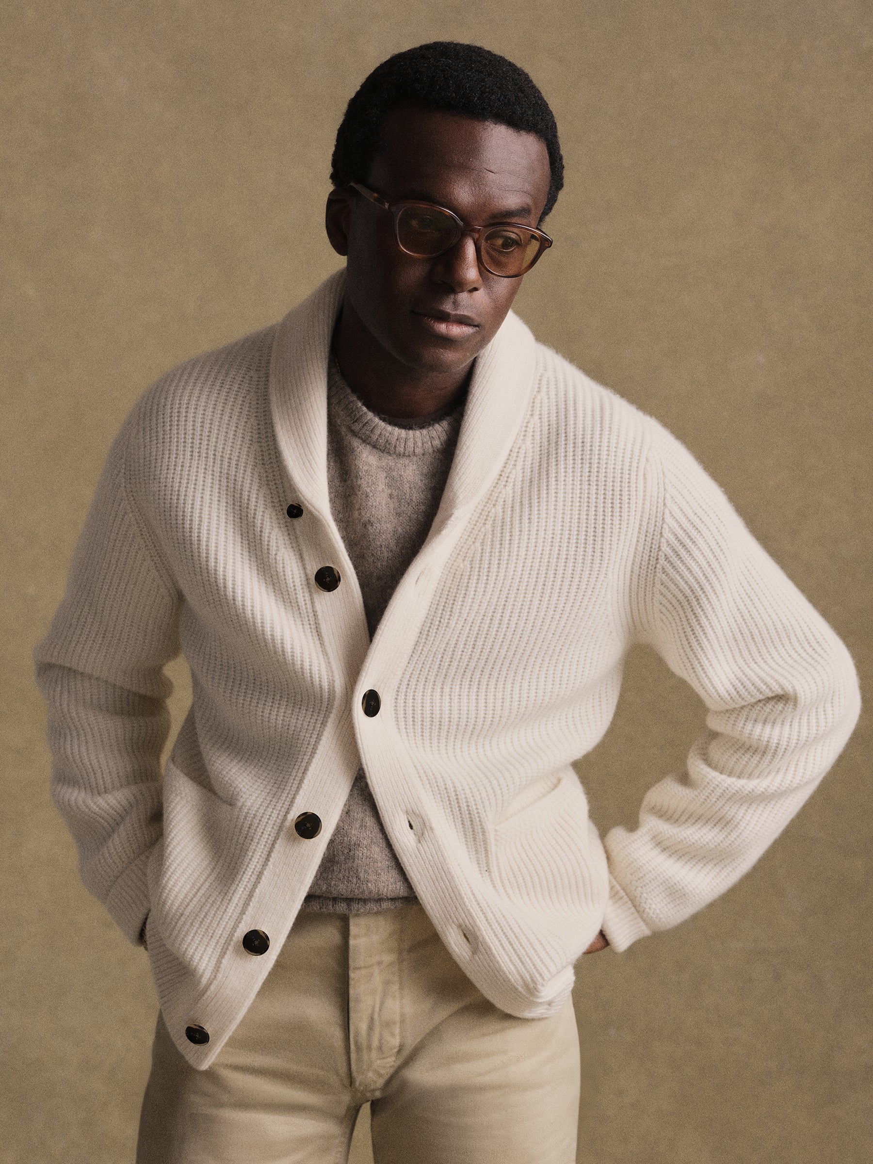 Natural California Cashmere Shawl Cardigan - Image 2