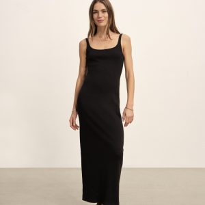 Black Surplus Rib Scoop Tank Dress