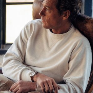 White Welterweight Double V Crew Sweatshirt
