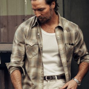 Sage Brush Shadow Plaid Palomino Western Shirt