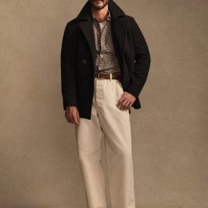 Black Italian Melton Admiral Peacoat