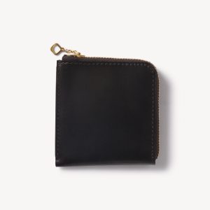 Black Y'2 Leather X Buck Mason Leather Zip Wallet- Modern American Classics